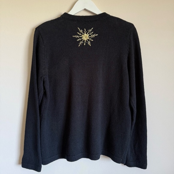 All Points By Reference Point Women’s Black Christmas Snowman Sweater M - Picture 5 of 6